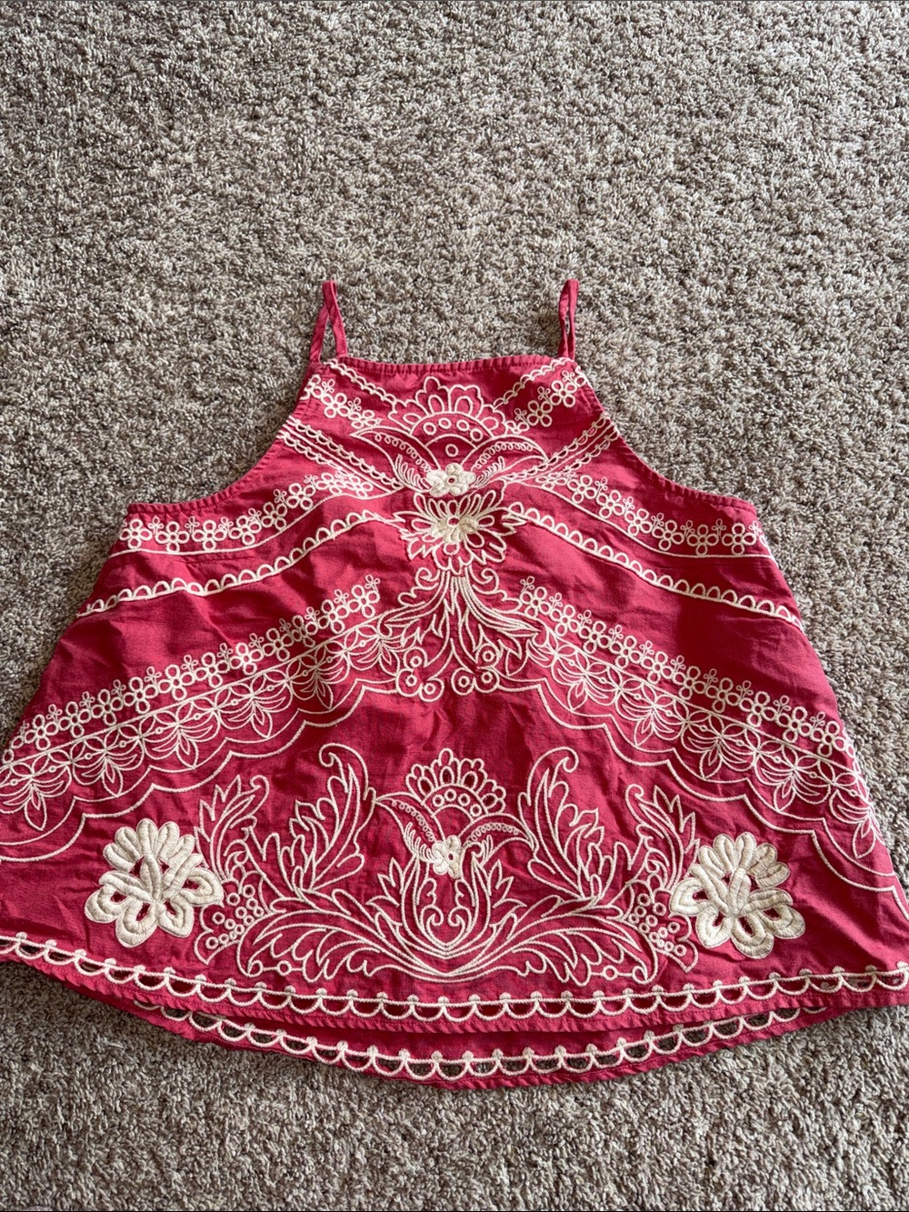 Anthropologie Vanessa Virginia Teracotta embroidered sleeveless tank size 4